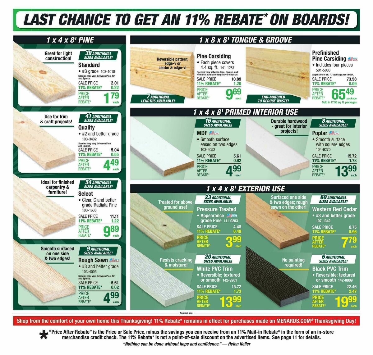 Menards Weekly Ad from November 19