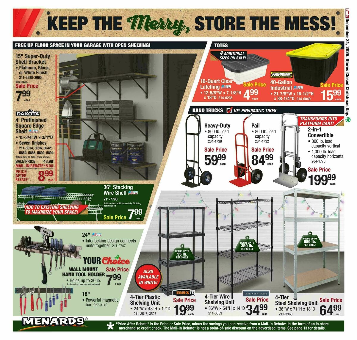 Menards Christmas Tool Sale Weekly Ad from November 29