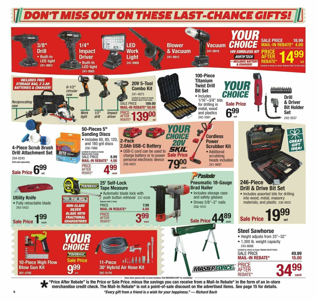 Menards Last Minute Christmas Gifts & Projects Sale Weekly Ad from December 17