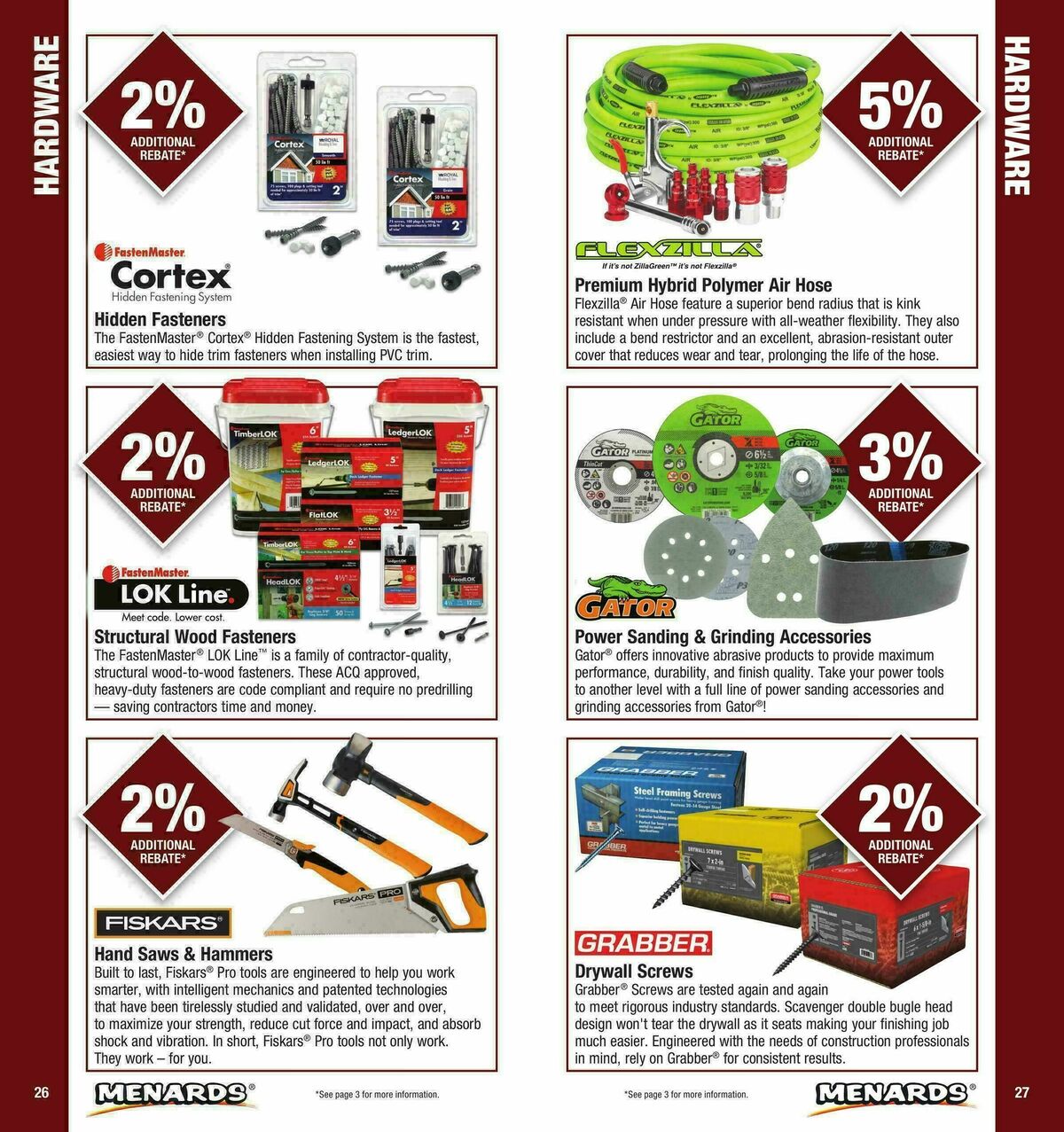 Menards Contractor Card Brochure Weekly Ad from January 1