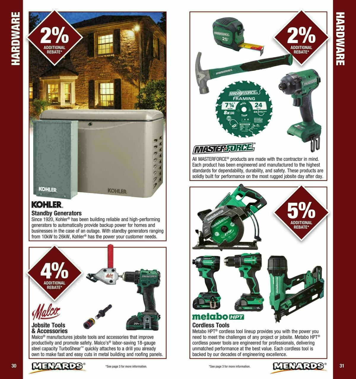 Menards Contractor Card Brochure Weekly Ad from January 1