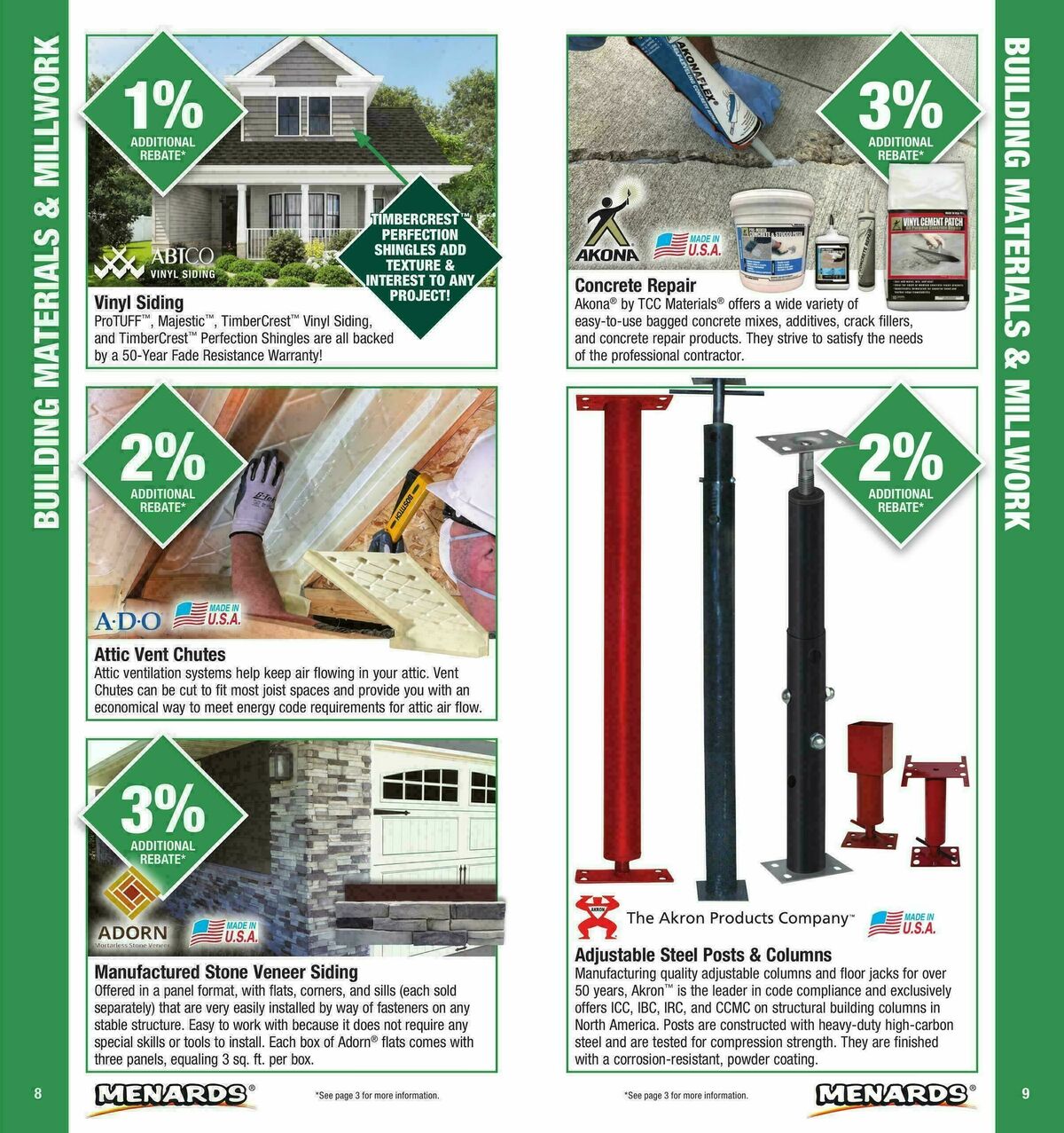 Menards Contractor Card Brochure Weekly Ad from January 1