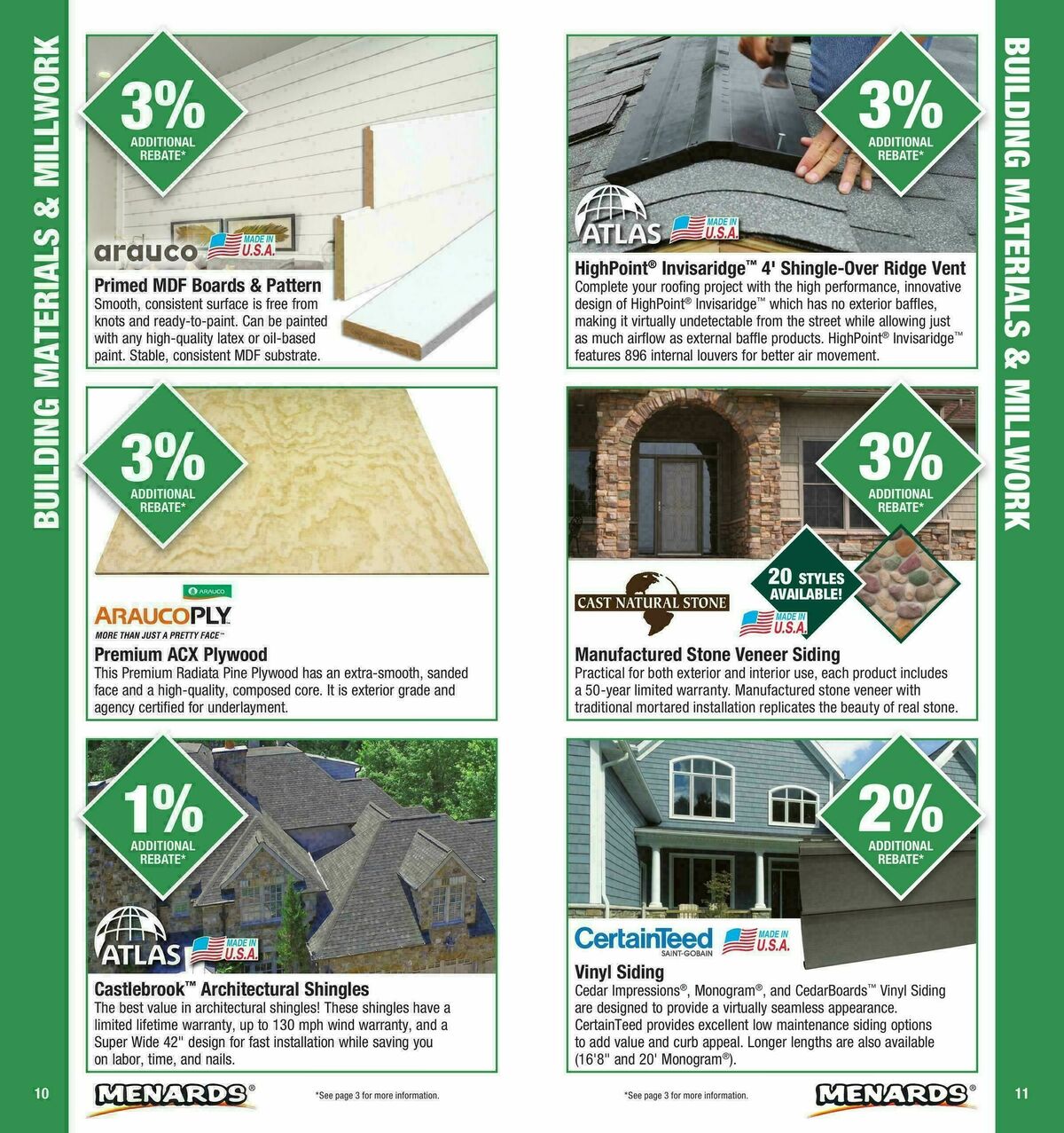 Menards Contractor Card Brochure Weekly Ad from January 1