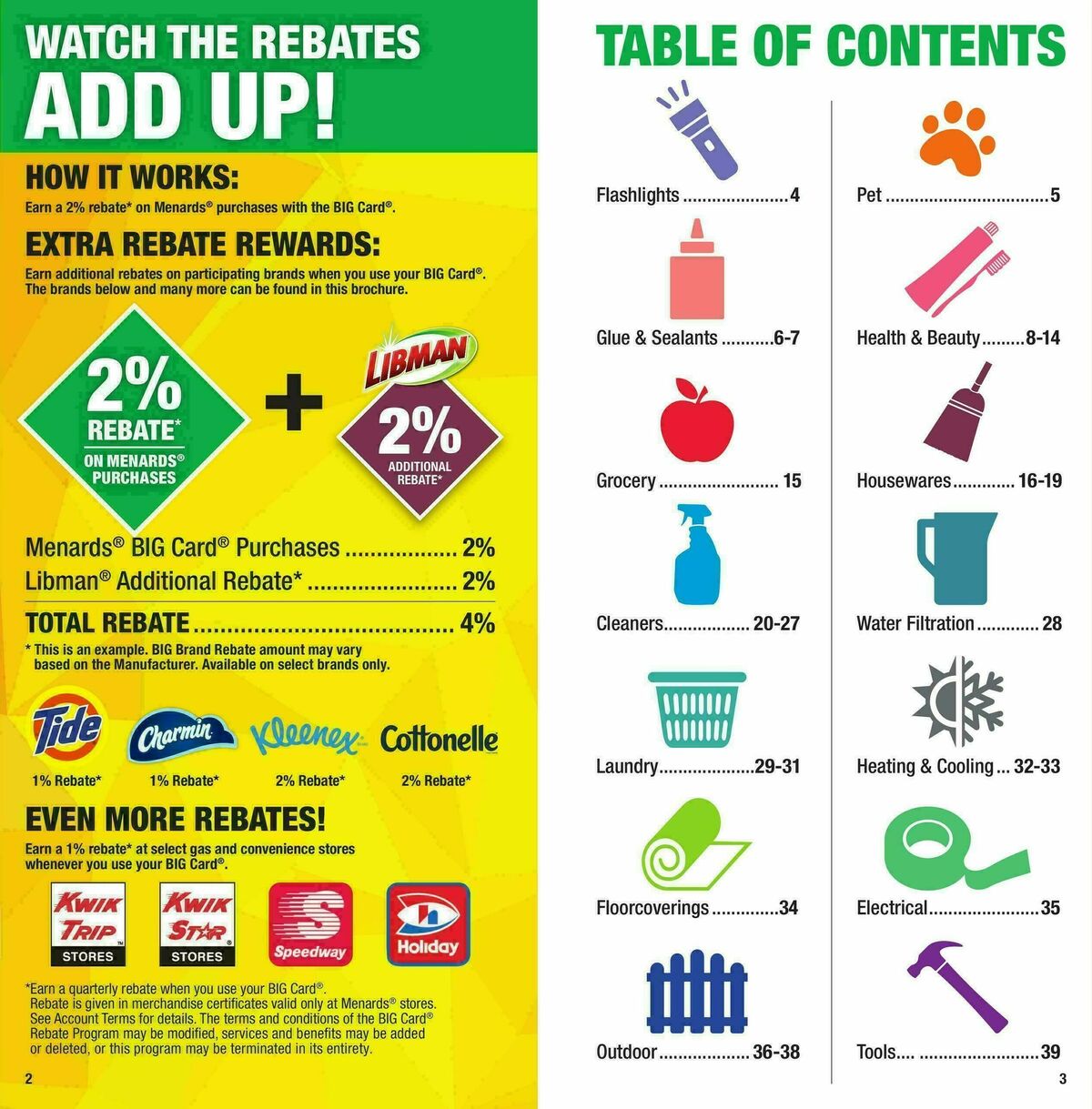 Menards Big Card Rebate Brochure Weekly Ad from January 1