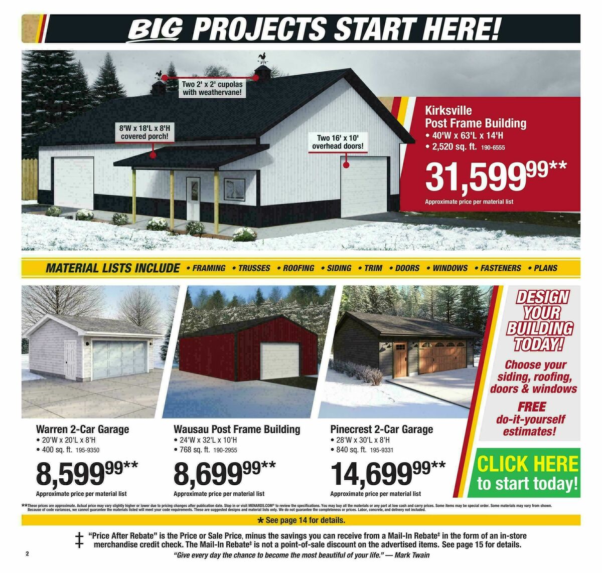 Menards Big Buys, Big Savings Sale Weekly Ad from January 11