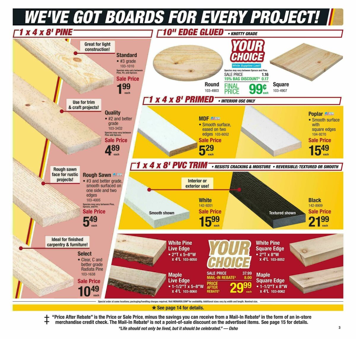 Menards Big Buys, Big Savings Sale Weekly Ad from January 11