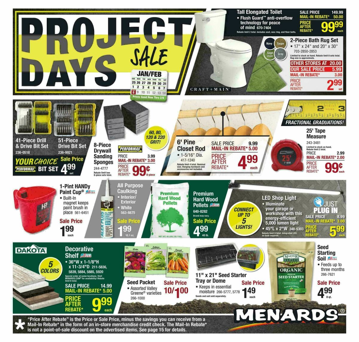 Menards Project Days Sale Weekly Ad from January 25