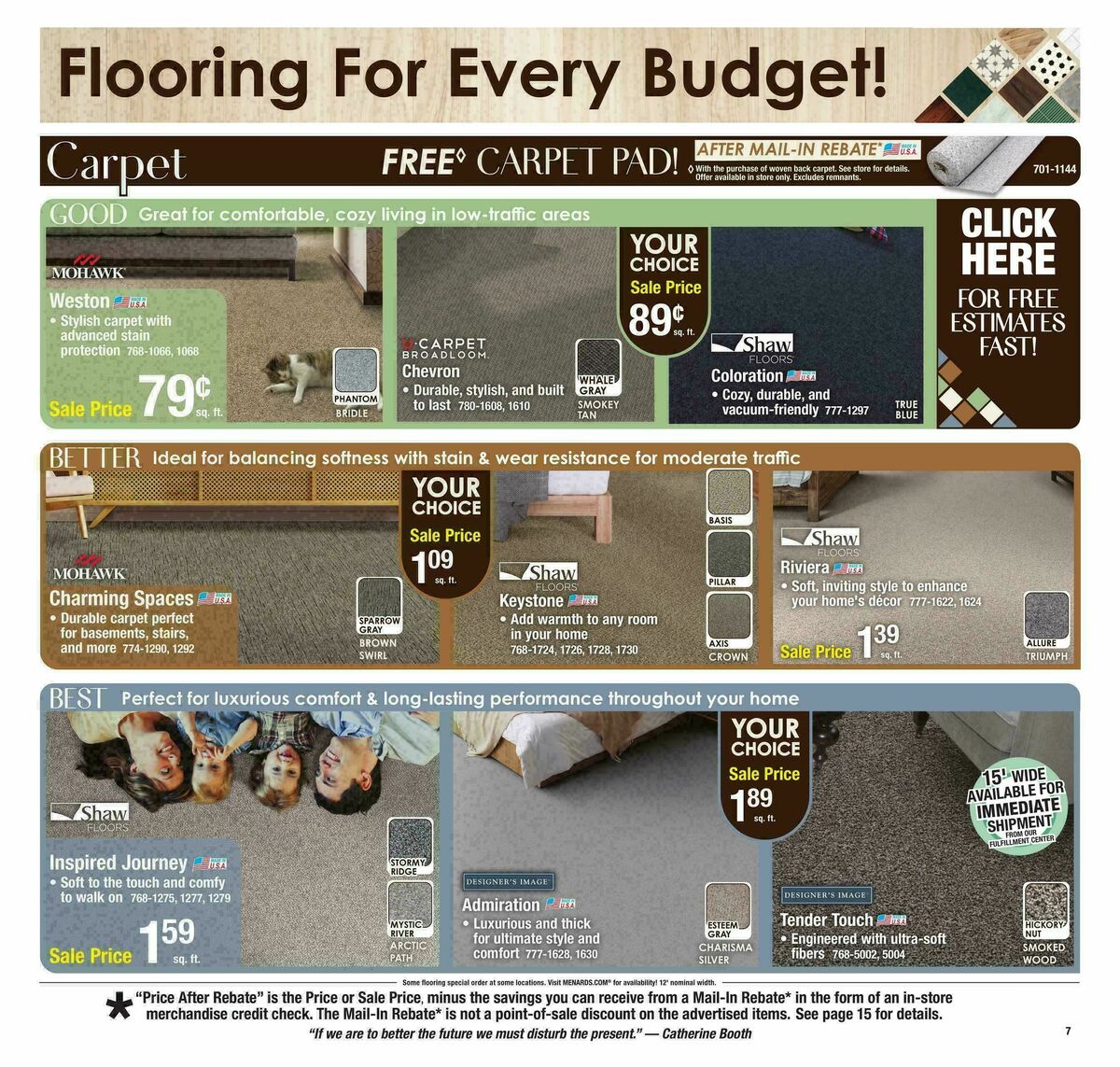 Menards Project Days Sale Weekly Ad from January 25