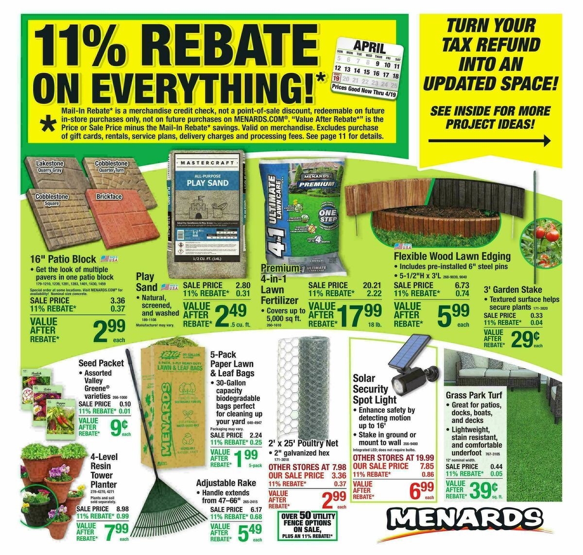 Menards Weekly Ad from April 8