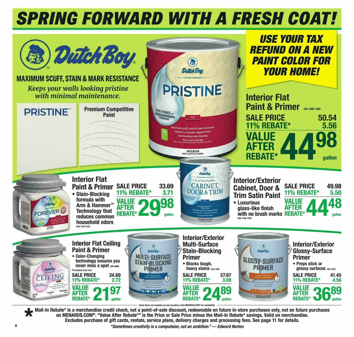 Menards Weekly Ad from April 8