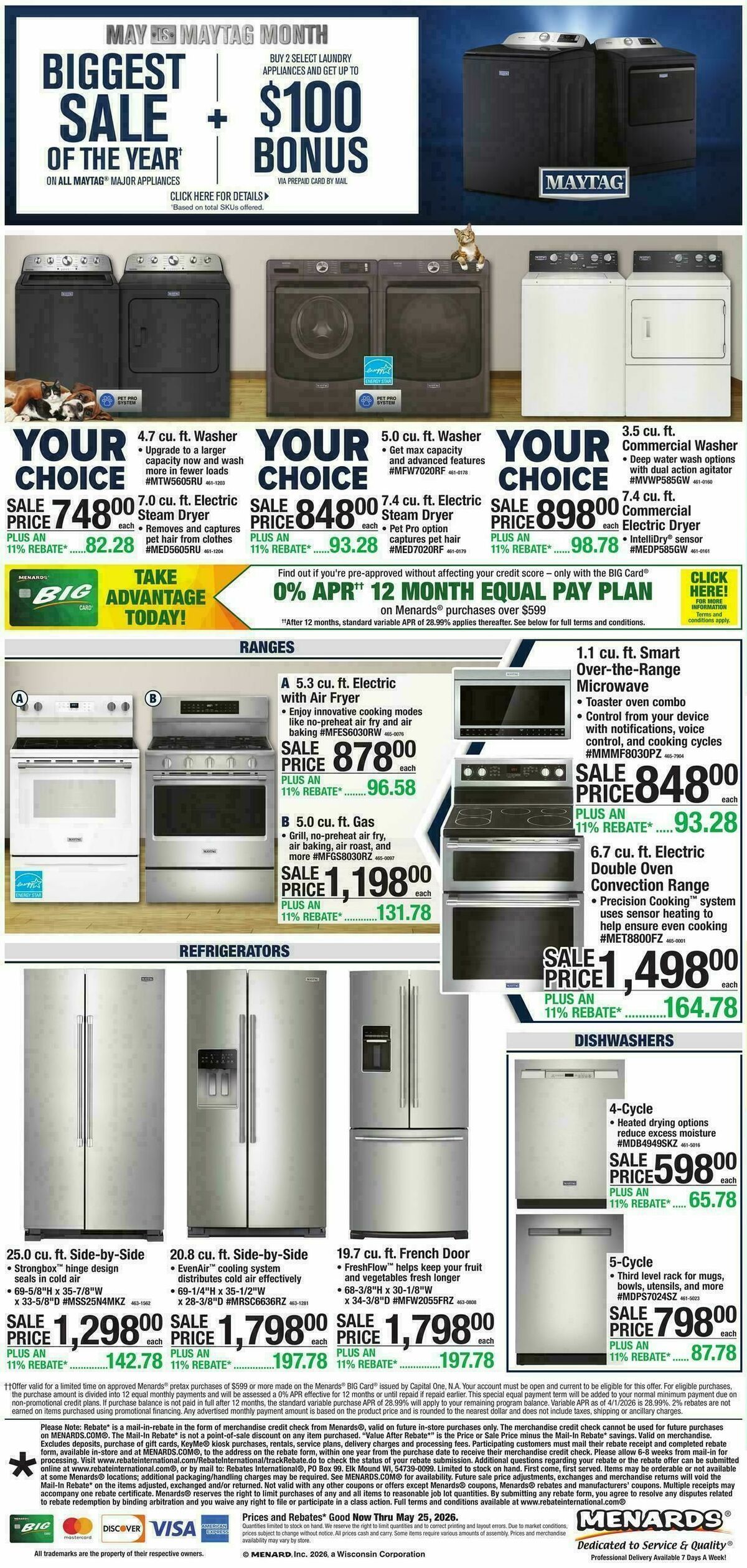 Menards Appliance Event Weekly Ad from May 13
