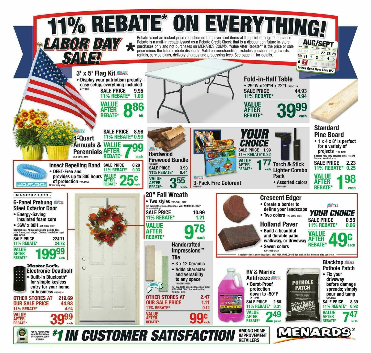 Menards Weekly Ad from August 26