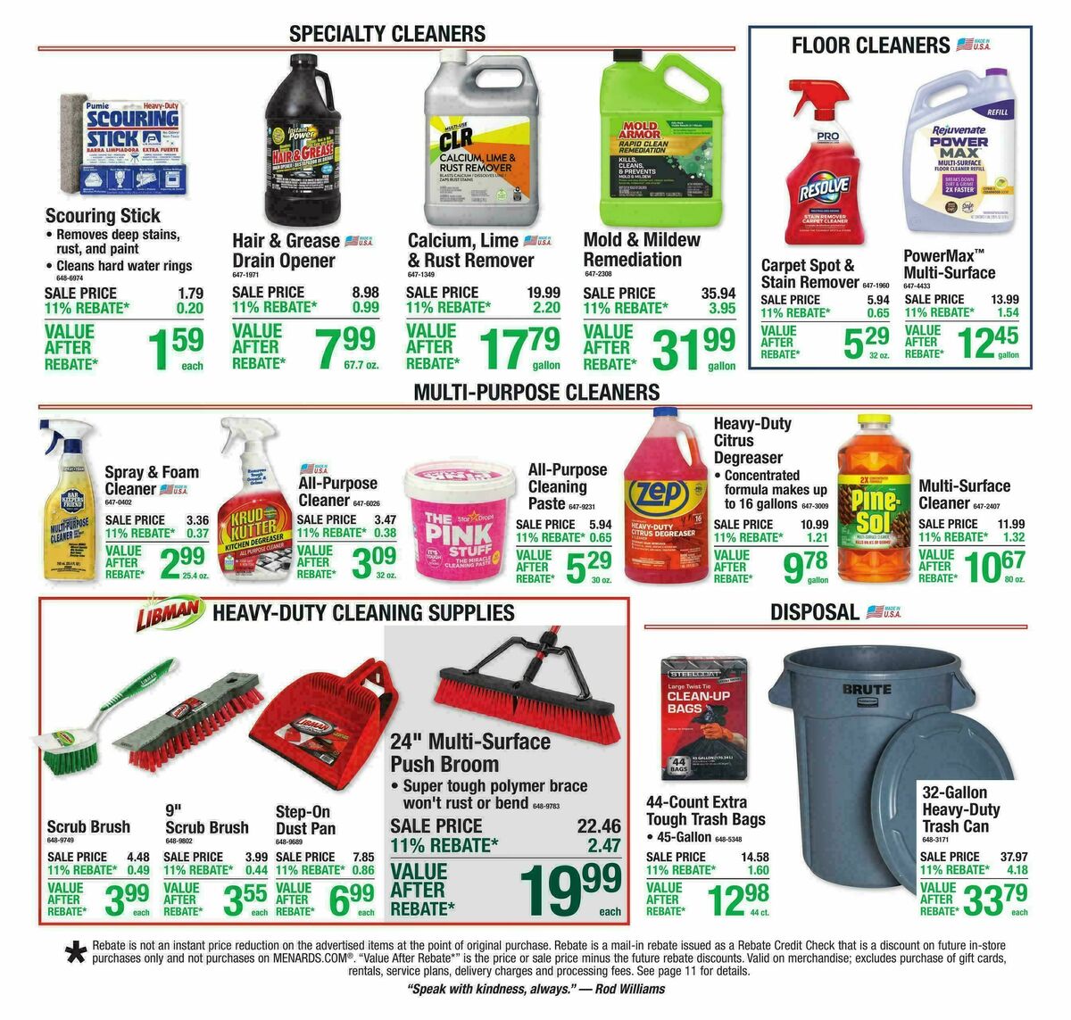 Menards Weekly Ad from August 26