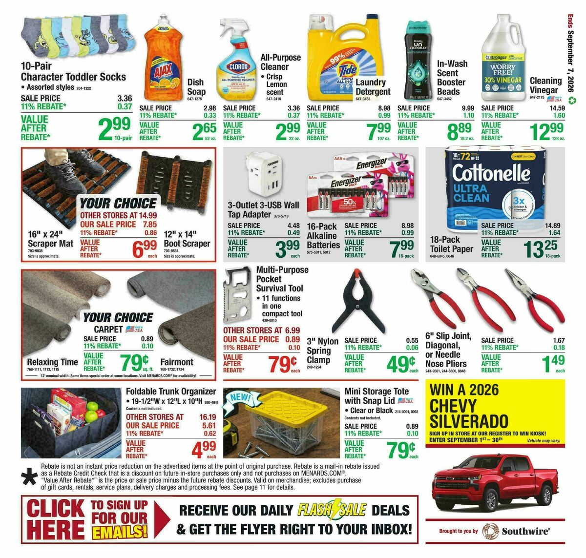 Menards Weekly Ad from August 26