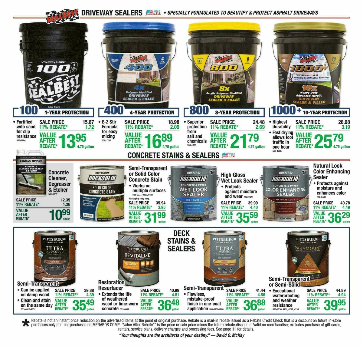 Menards Weekly Ad from August 26