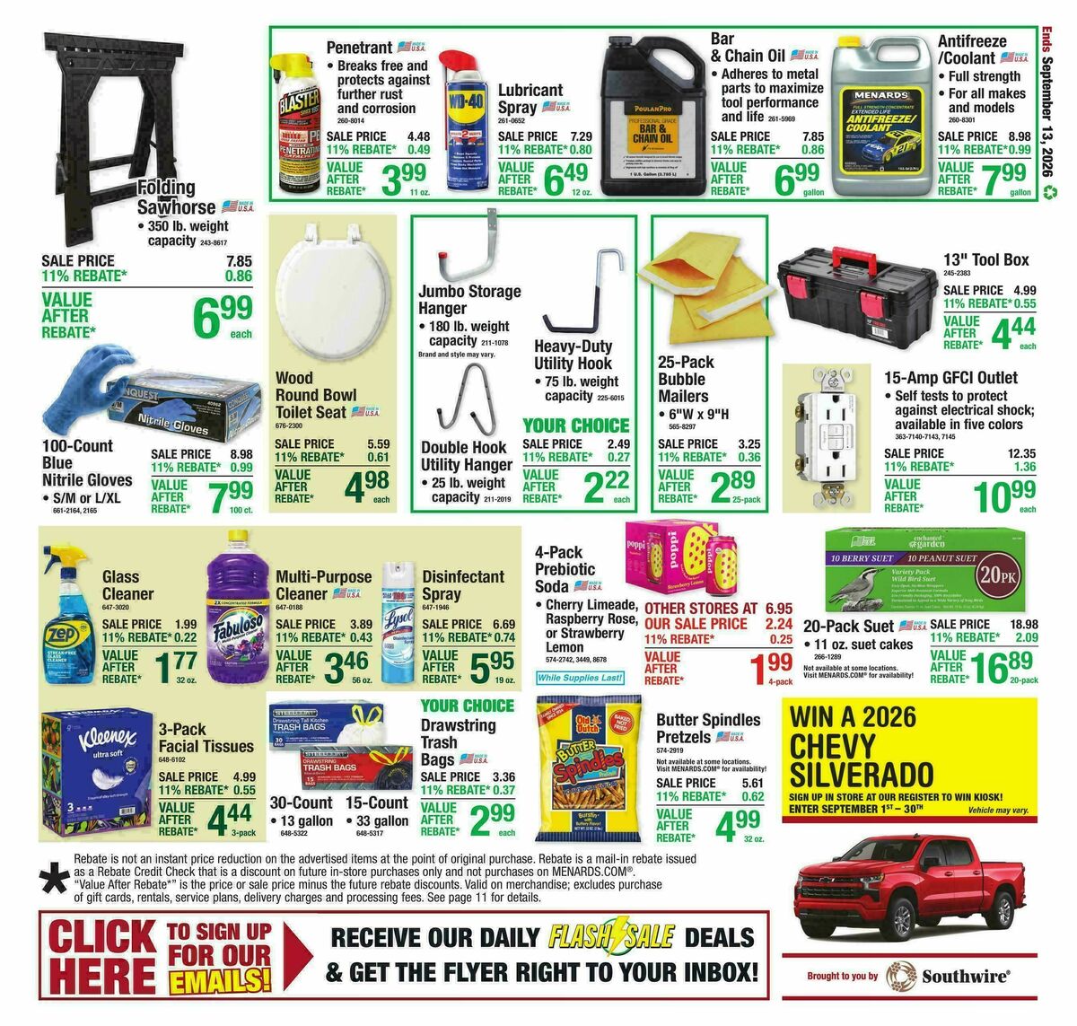 Menards Weekly Ad from September 2