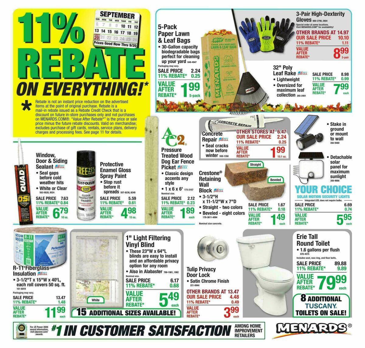 Menards Weekly Ad from September 9
