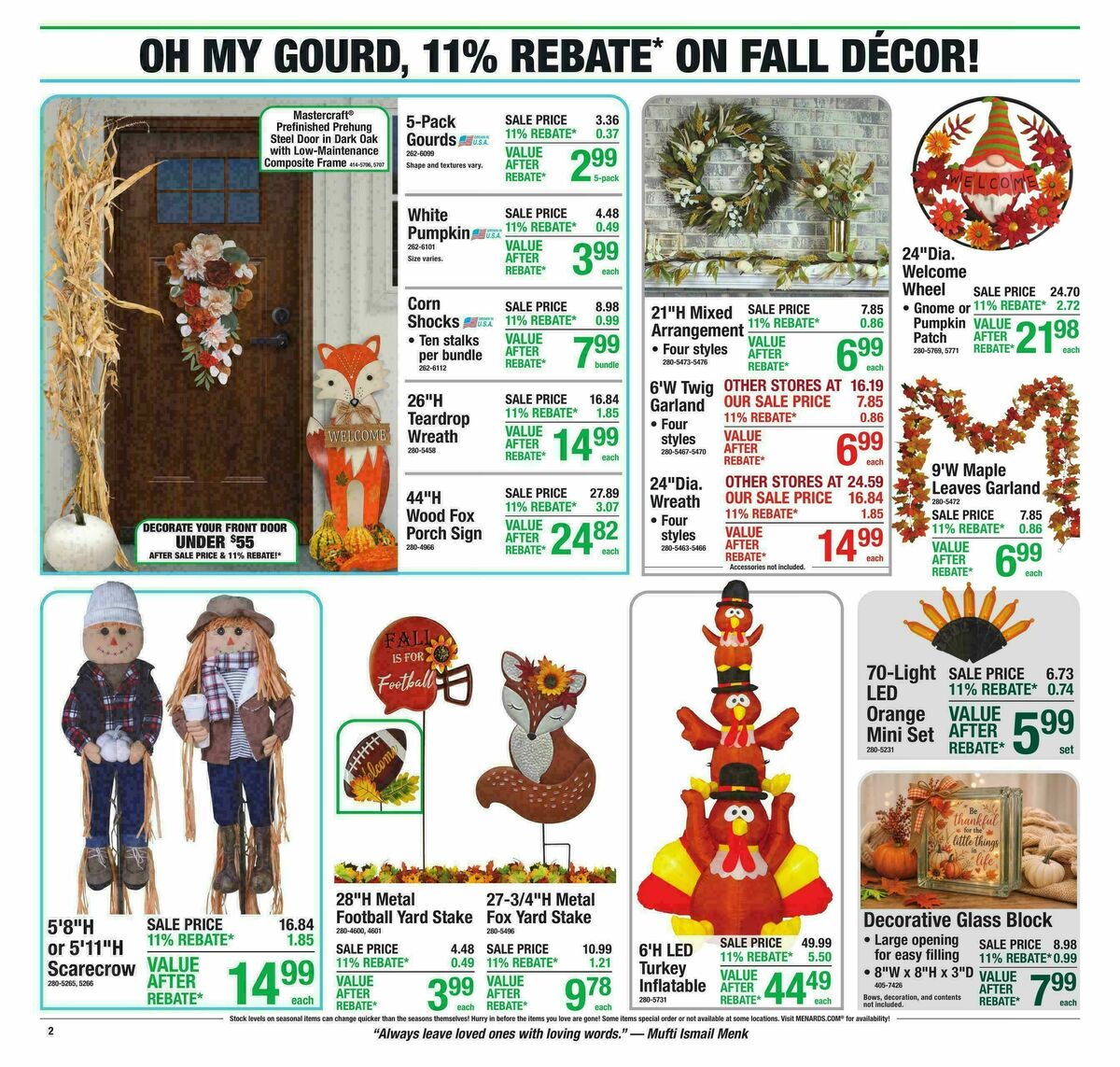 Menards Weekly Ad from September 9