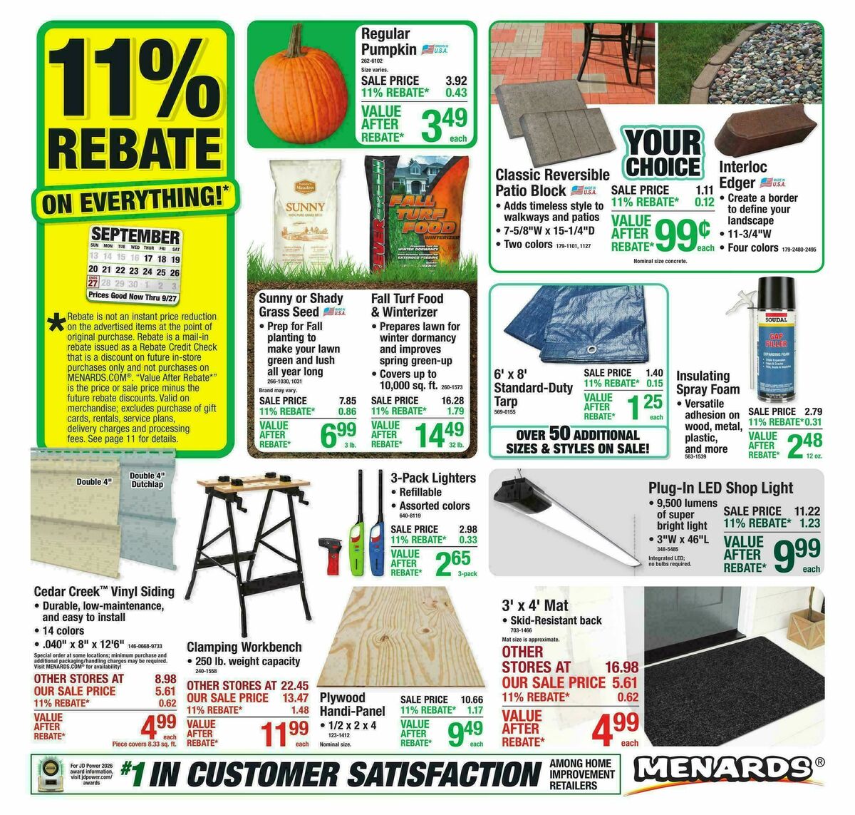 Menards Weekly Ad from September 16
