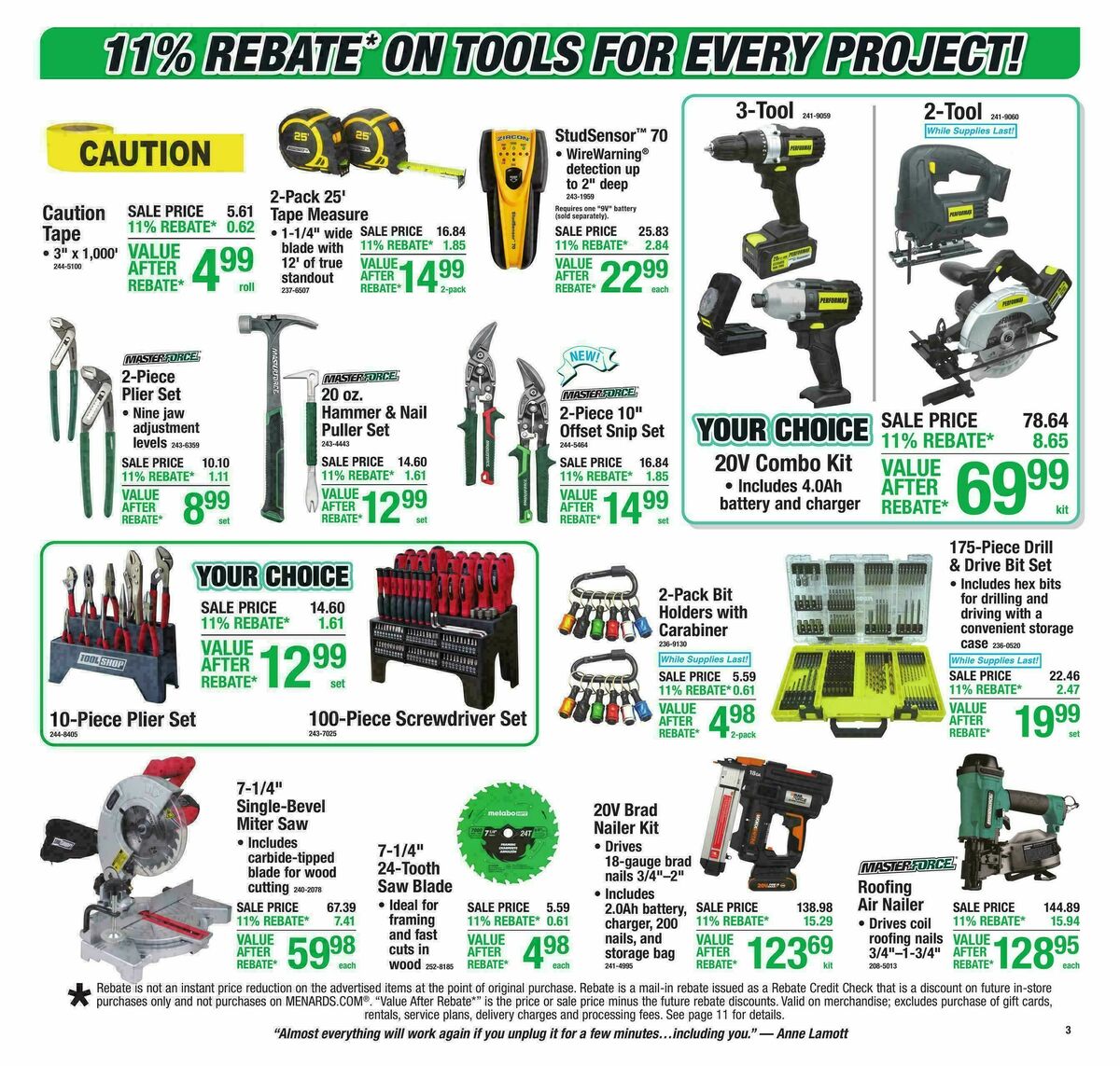 Menards Weekly Ad from September 16