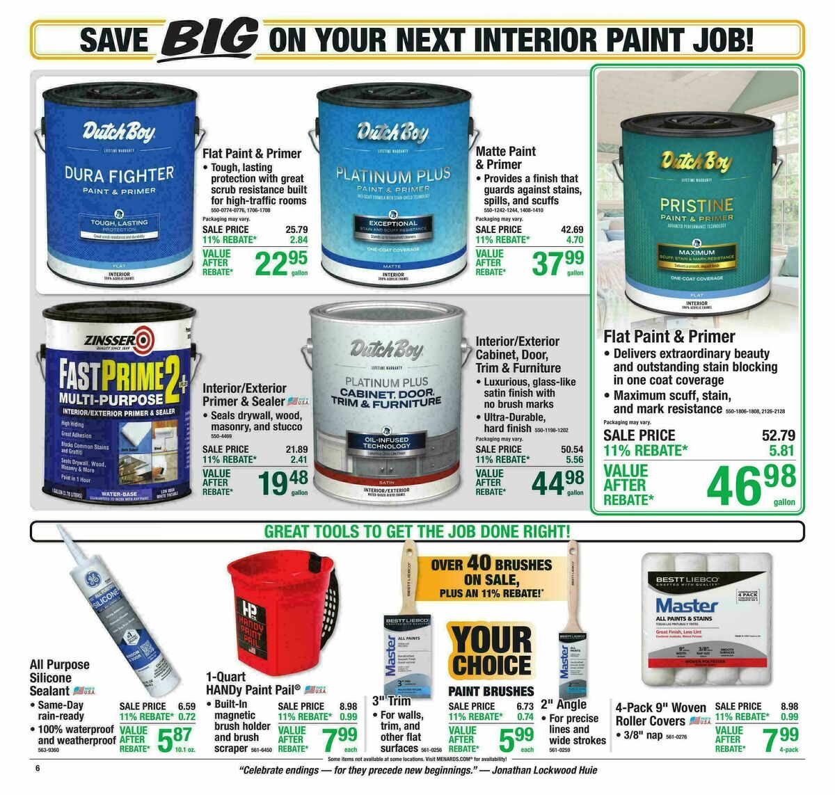 Menards Weekly Ad from September 30