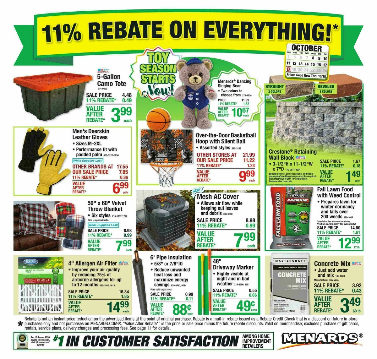 Menards Weekly Ad from October 7