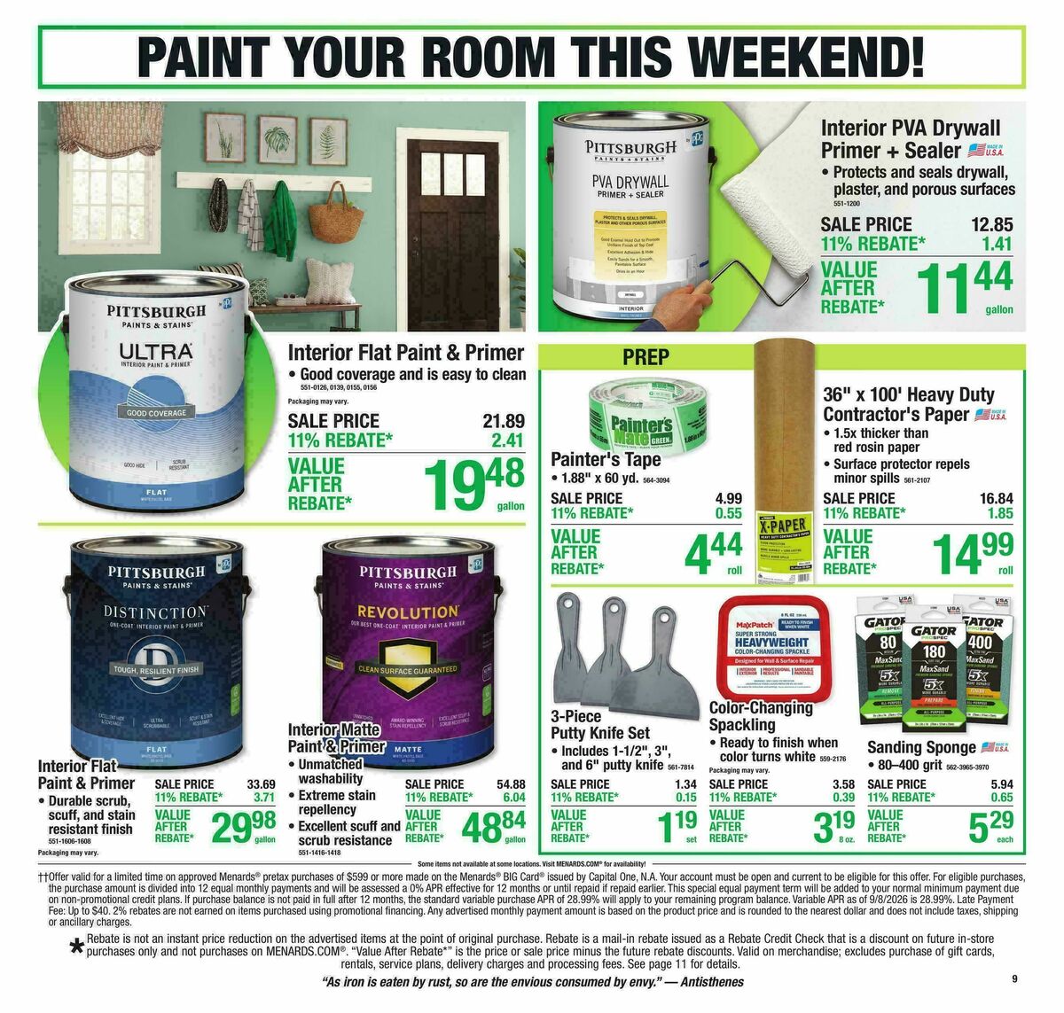 Menards Weekly Ad from October 7