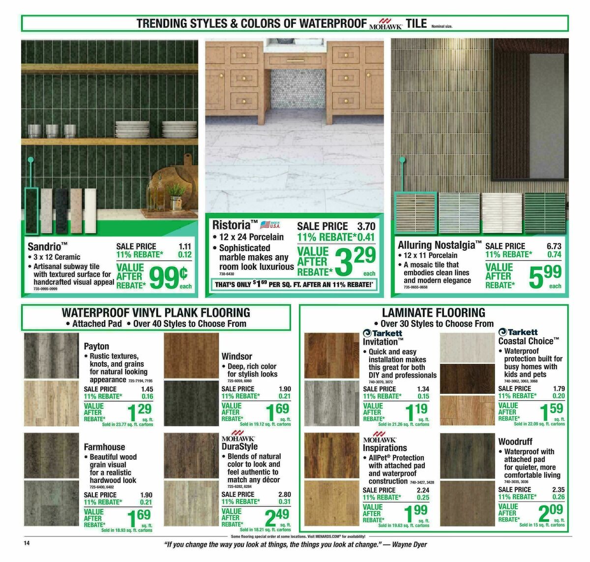Menards Weekly Ad from October 14