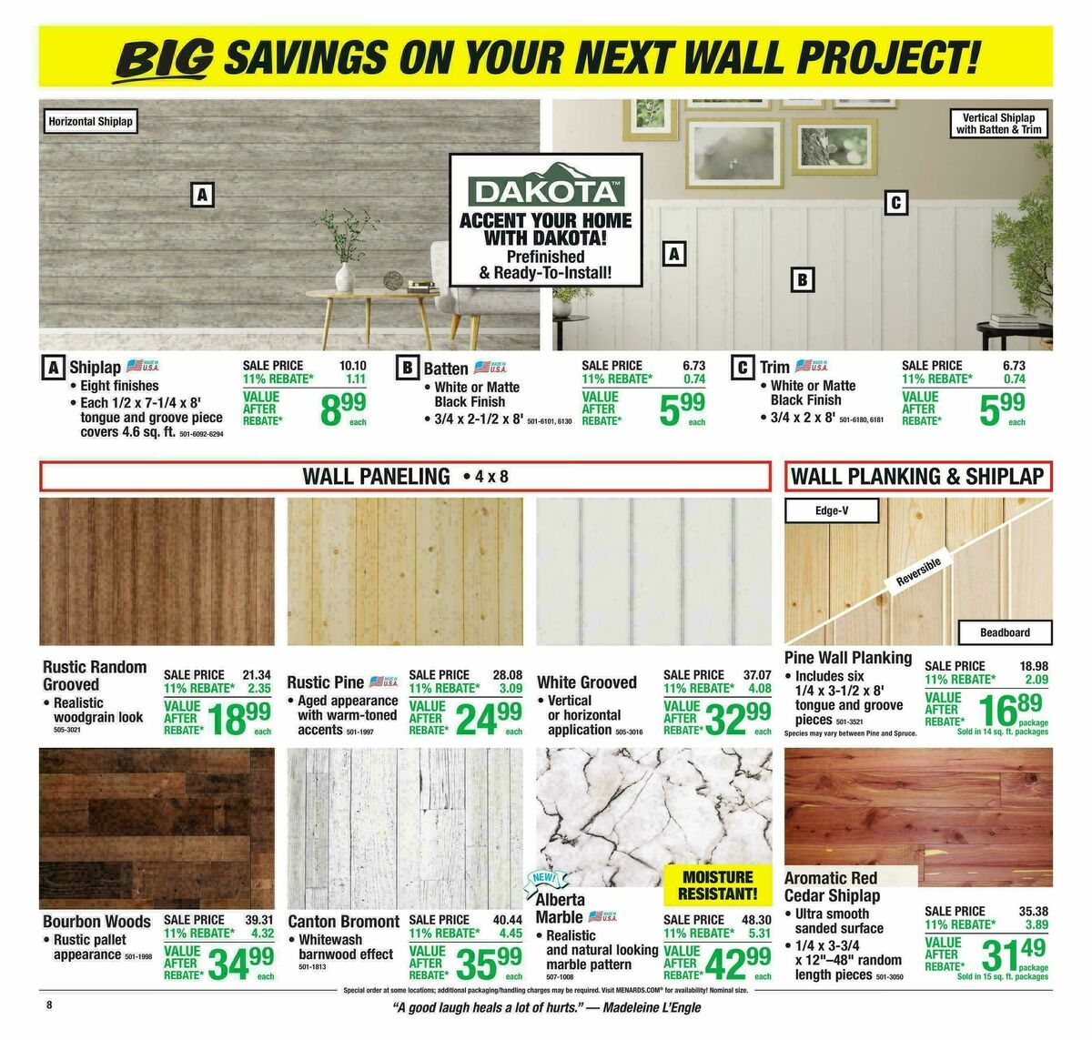 Menards Weekly Ad from October 21