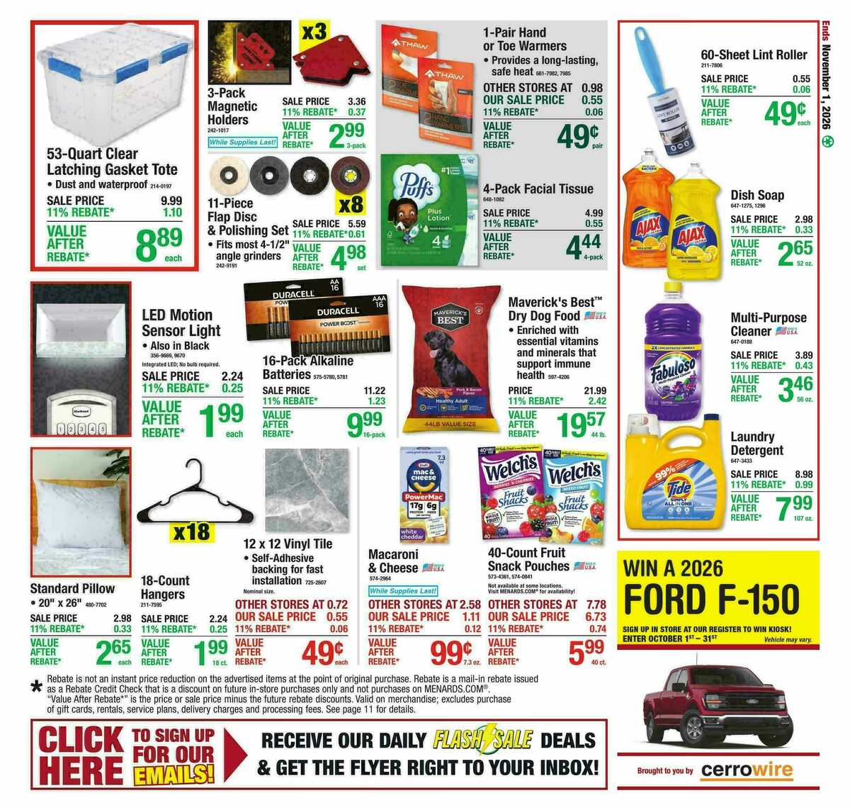 Menards Weekly Ad from October 21