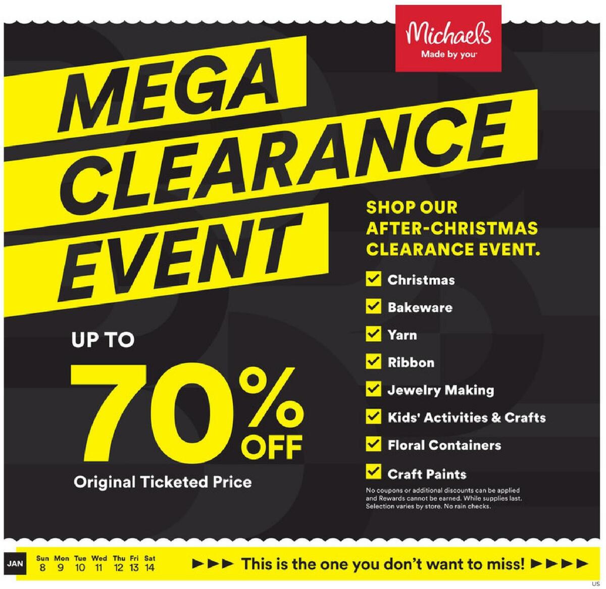 Michaels Weekly Ad from January 8