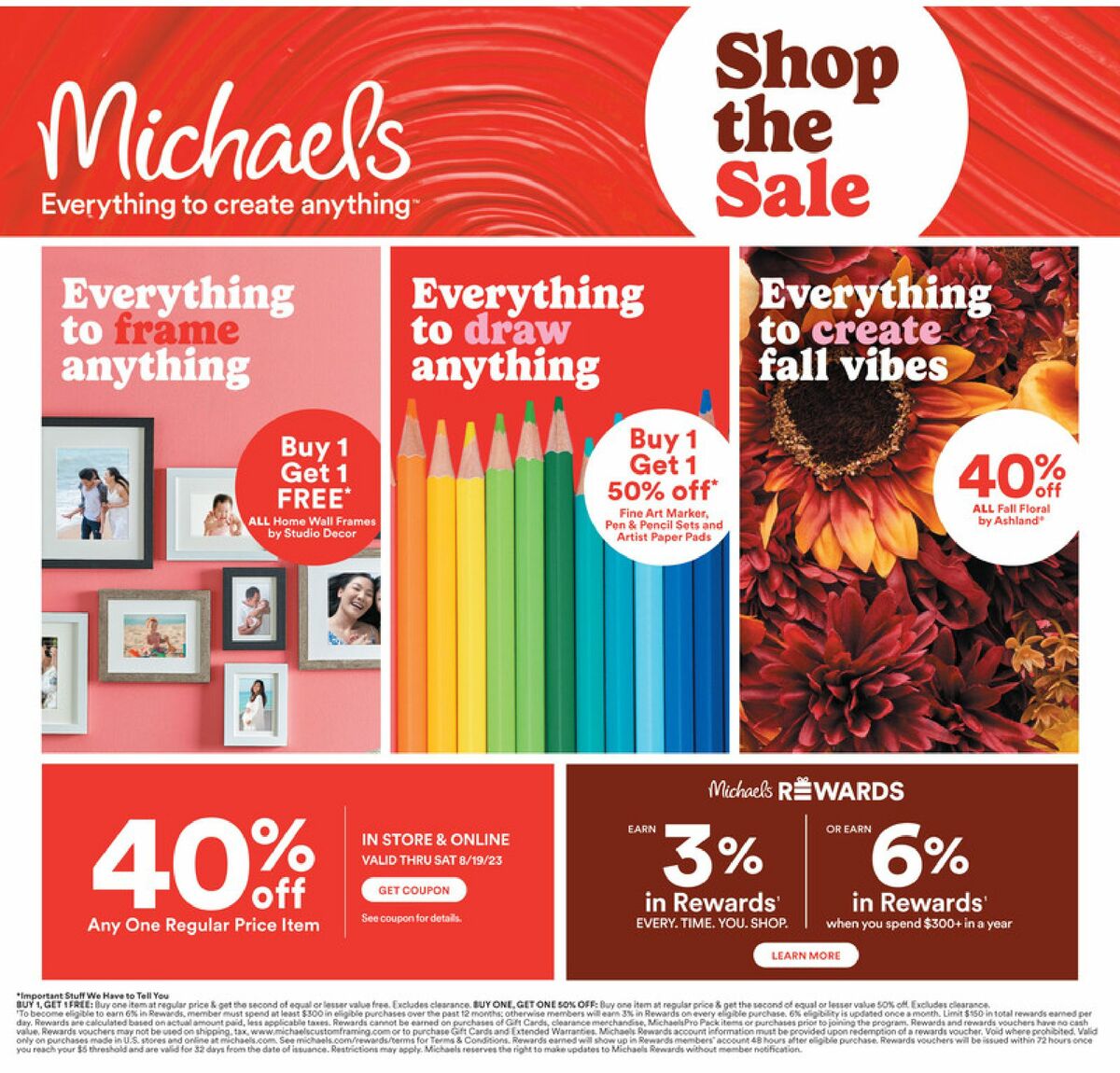 Michaels Weekly Ad from August 13