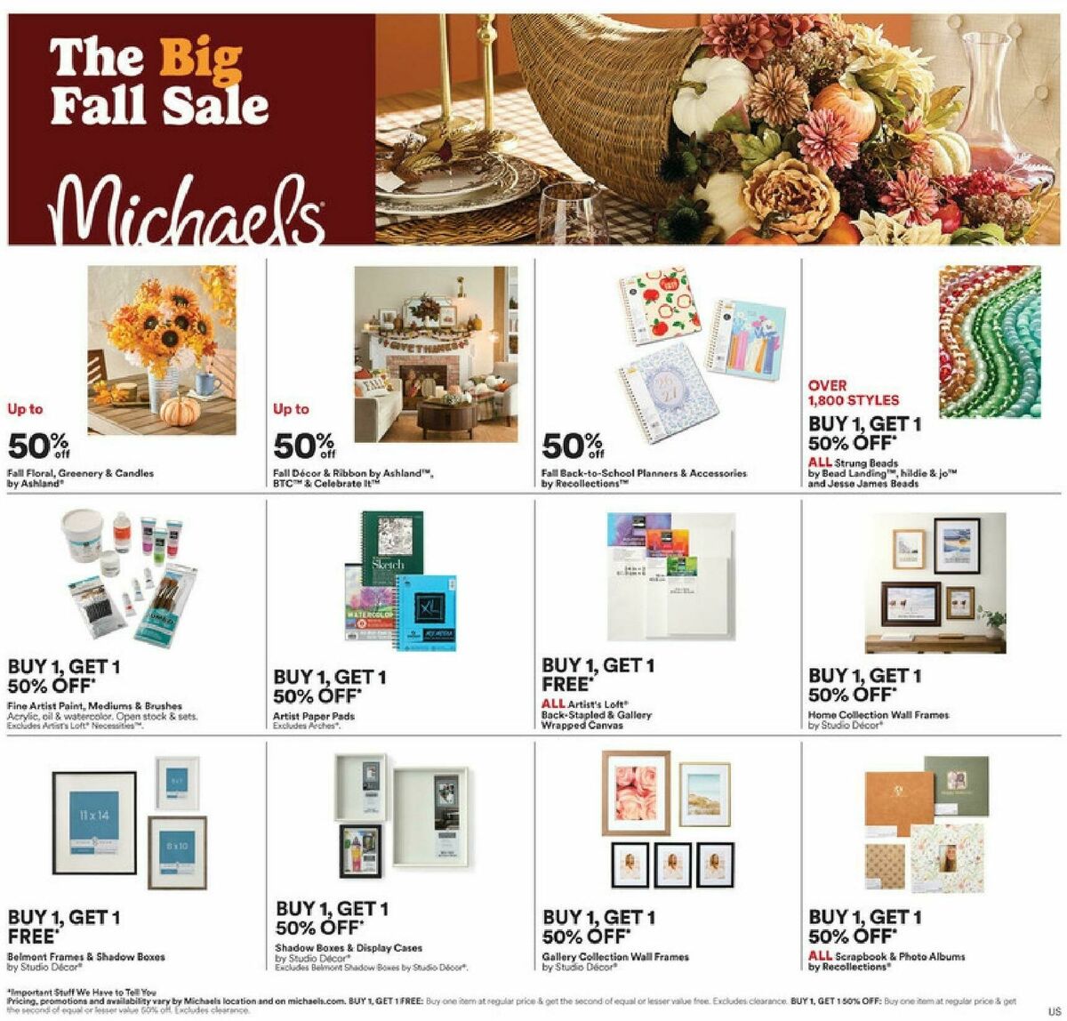 Michaels Weekly Ad from August 30