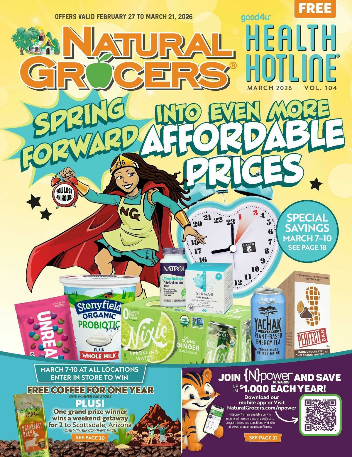 Natural Grocers March Health Hotline Magazine Weekly Ad from February 27