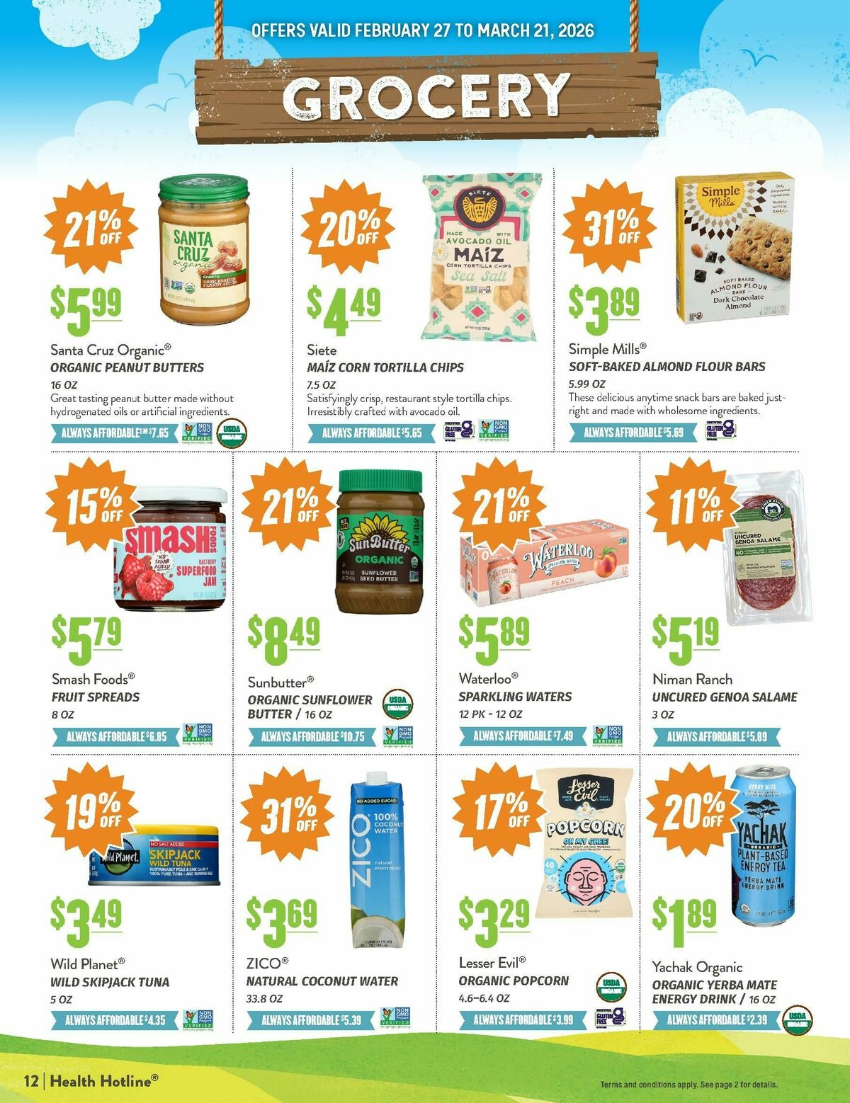 Natural Grocers March Health Hotline Magazine Weekly Ad from February 27