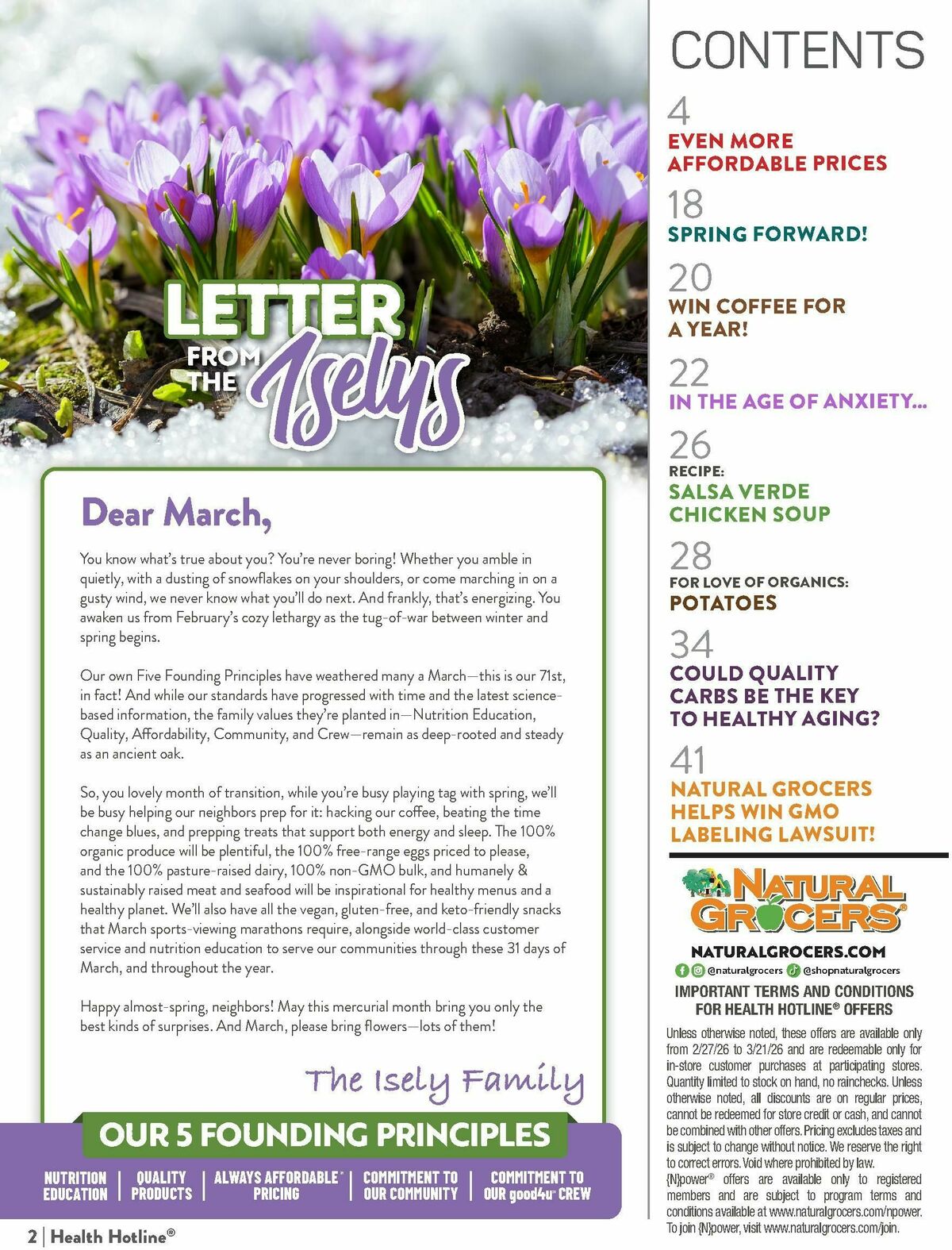 Natural Grocers March Health Hotline Magazine Weekly Ad from February 27