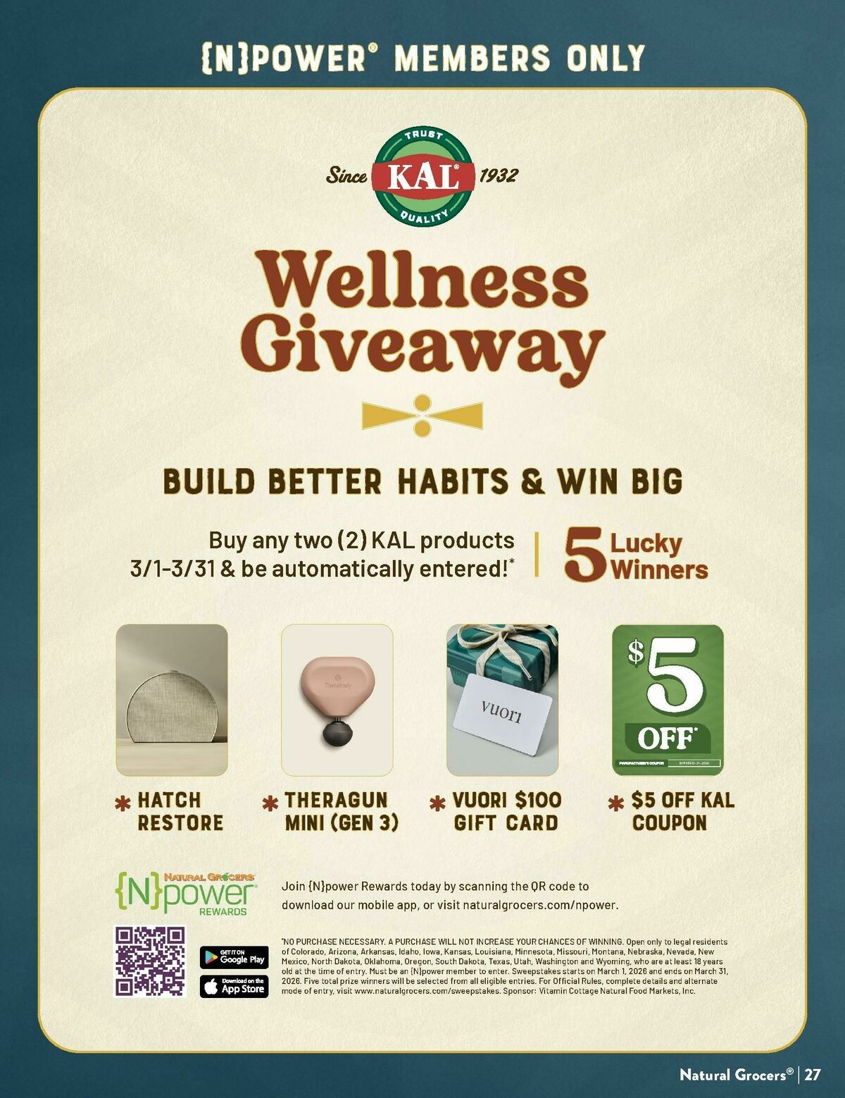 Natural Grocers March Health Hotline Magazine Weekly Ad from February 27