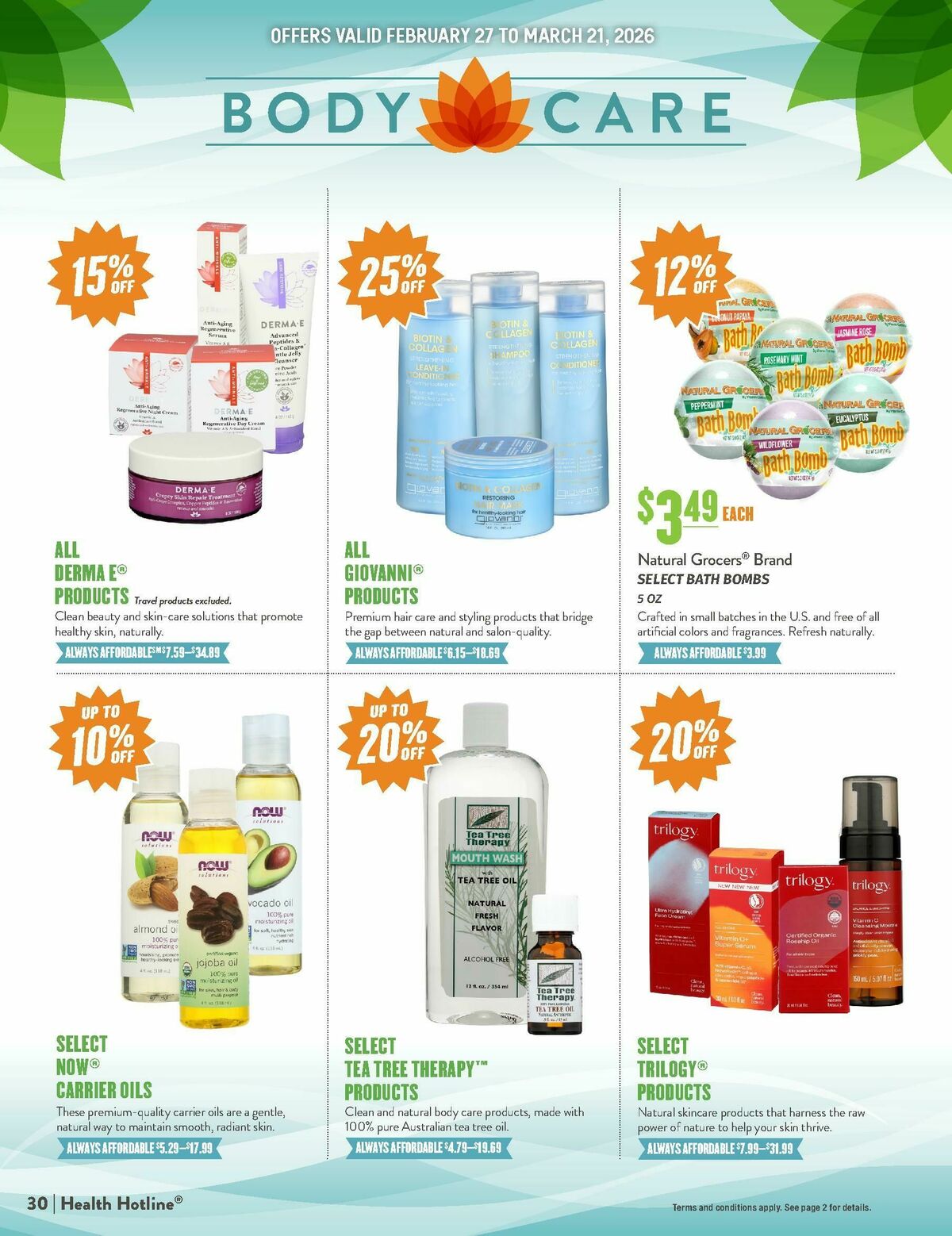 Natural Grocers March Health Hotline Magazine Weekly Ad from February 27