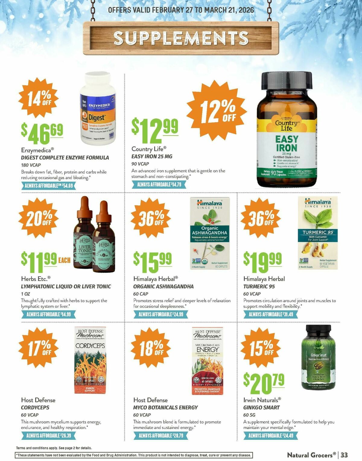 Natural Grocers March Health Hotline Magazine Weekly Ad from February 27