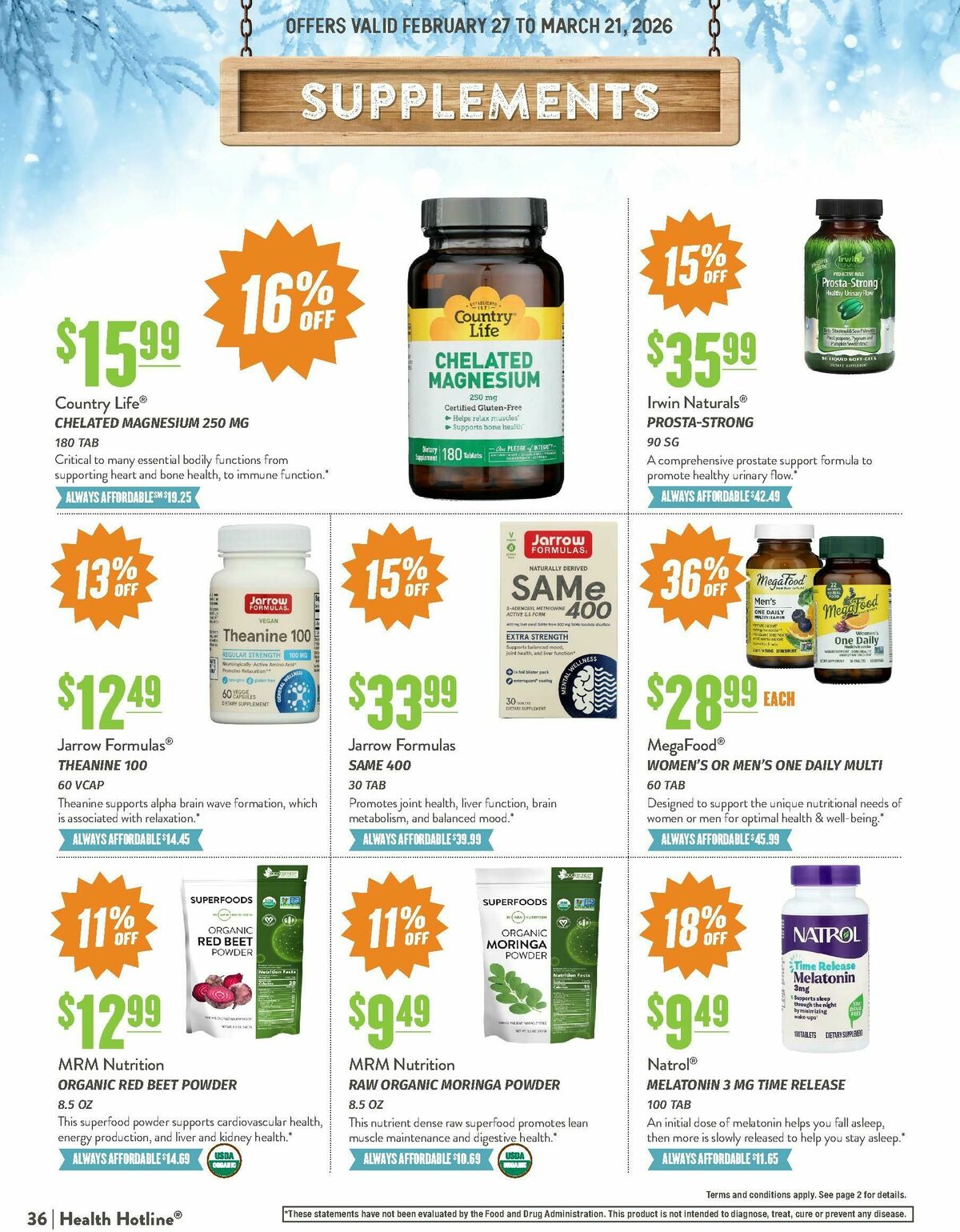 Natural Grocers March Health Hotline Magazine Weekly Ad from February 27