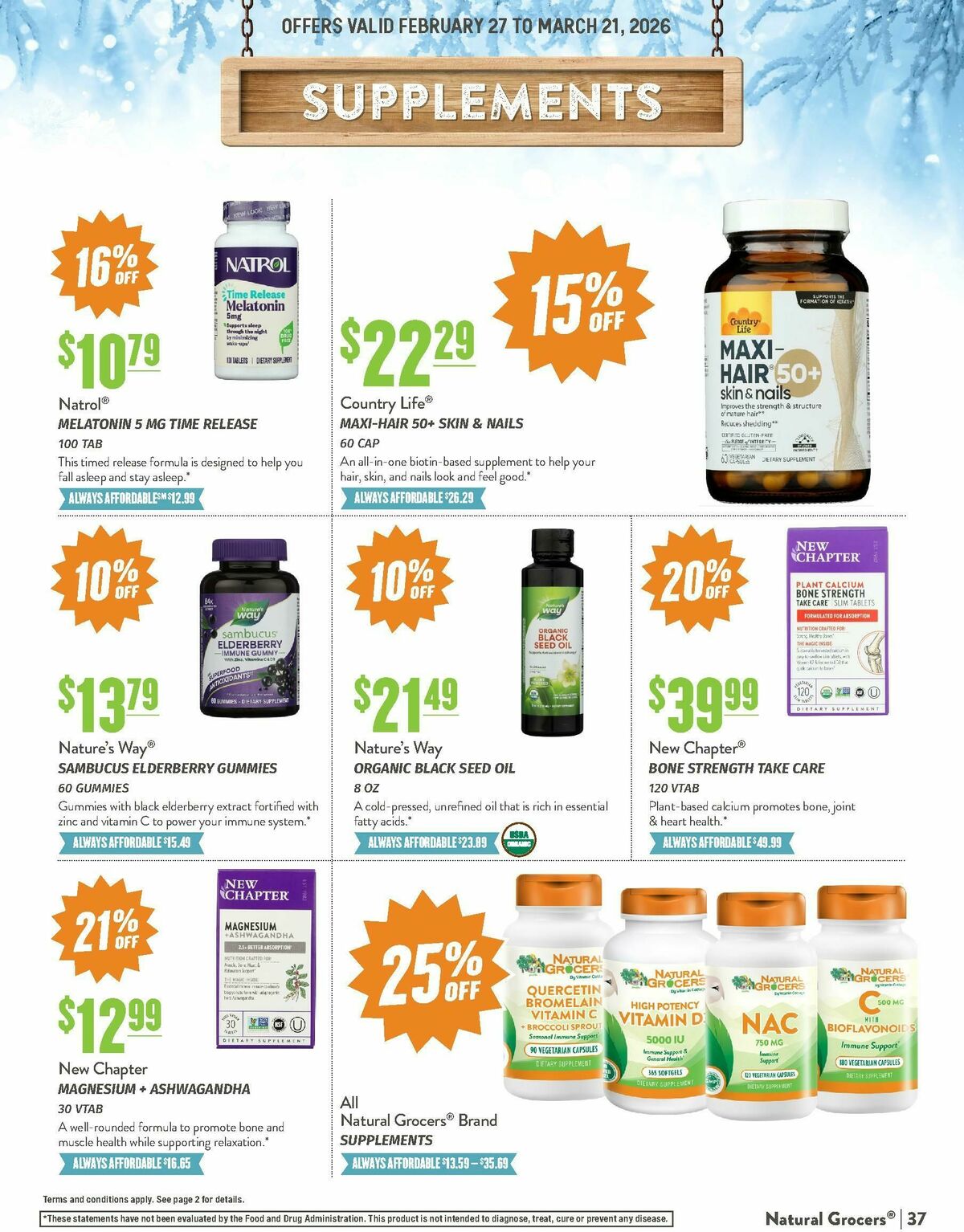 Natural Grocers March Health Hotline Magazine Weekly Ad from February 27