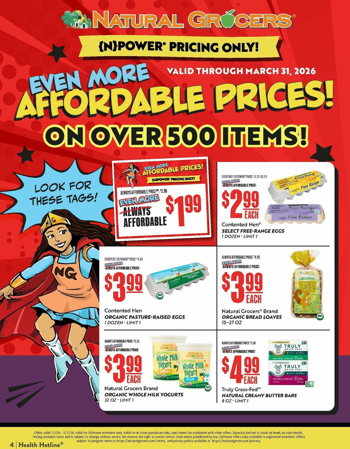 Natural Grocers March Health Hotline Magazine Weekly Ad from February 27