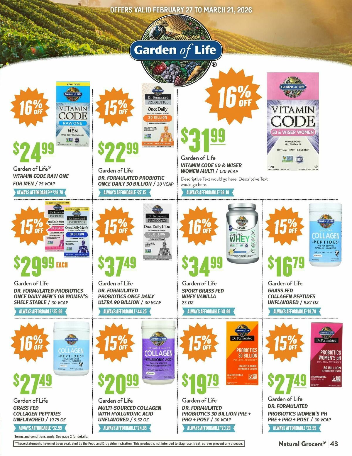 Natural Grocers March Health Hotline Magazine Weekly Ad from February 27