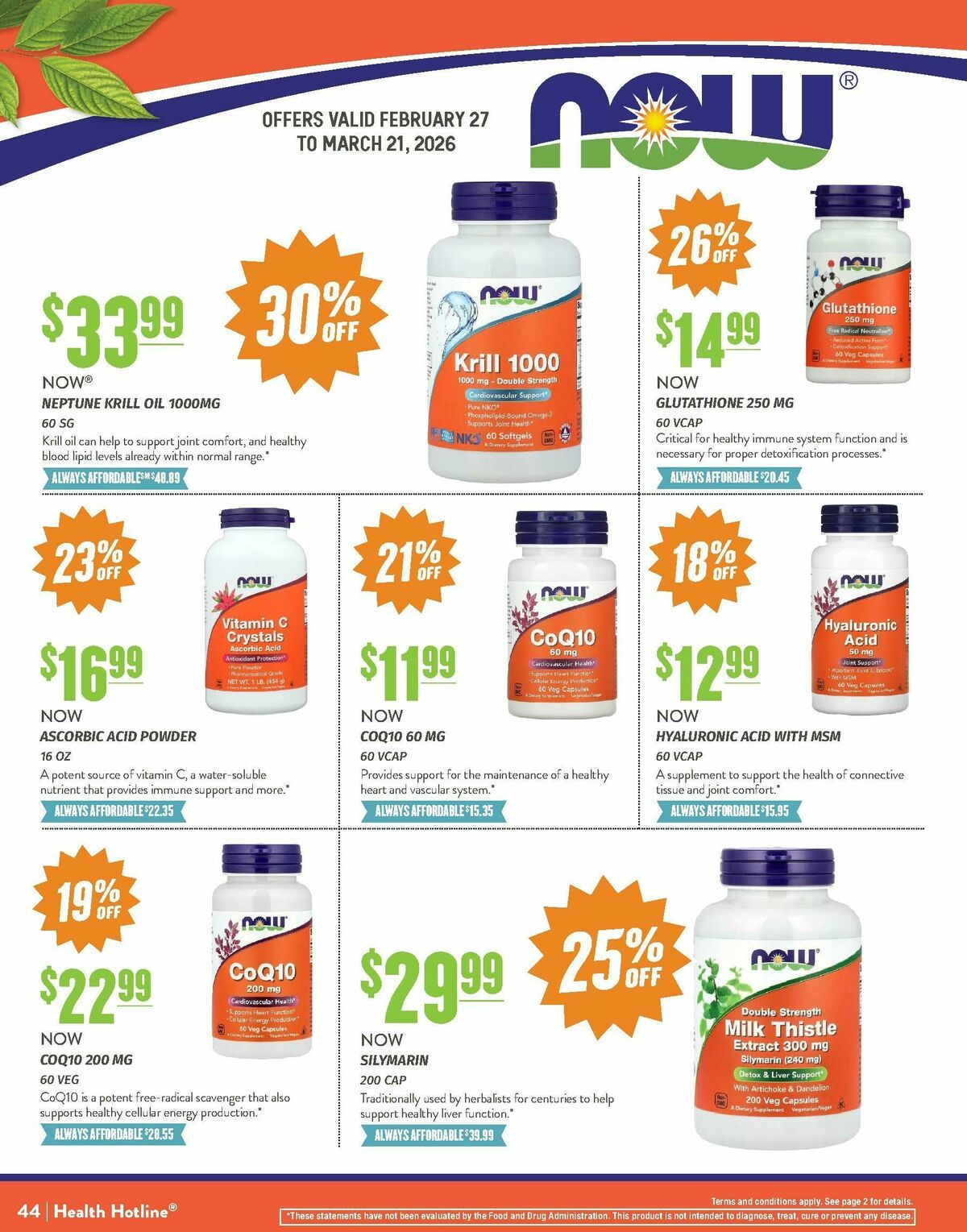 Natural Grocers March Health Hotline Magazine Weekly Ad from February 27