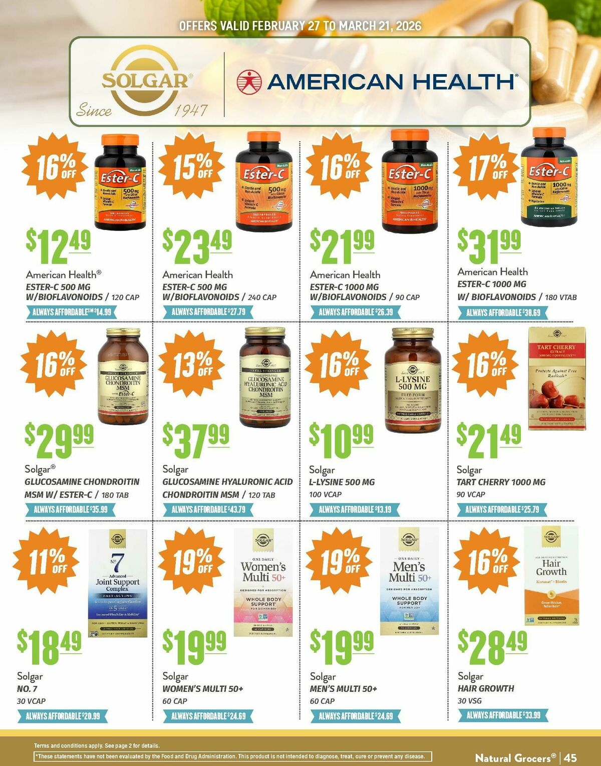 Natural Grocers March Health Hotline Magazine Weekly Ad from February 27