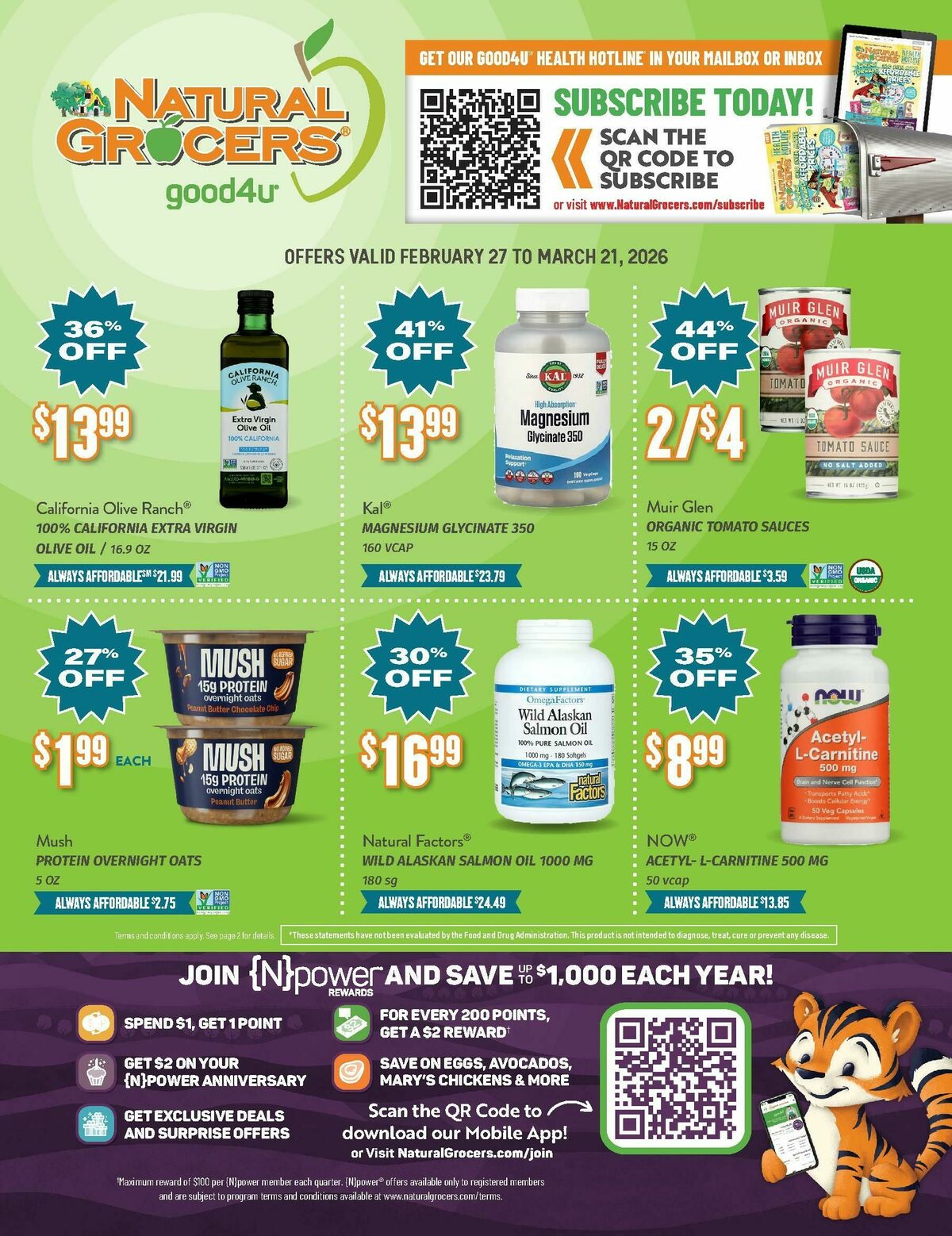 Natural Grocers March Health Hotline Magazine Weekly Ad from February 27