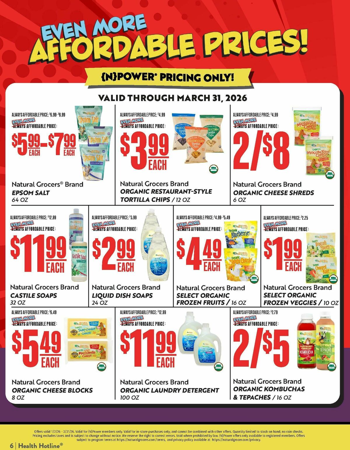 Natural Grocers March Health Hotline Magazine Weekly Ad from February 27