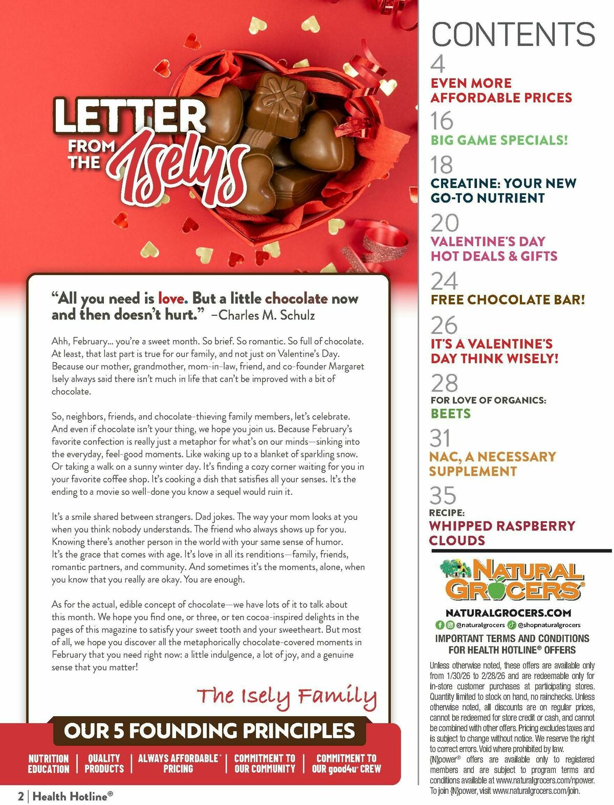 Natural Grocers February Health Hotline Magazine Weekly Ad from January 30