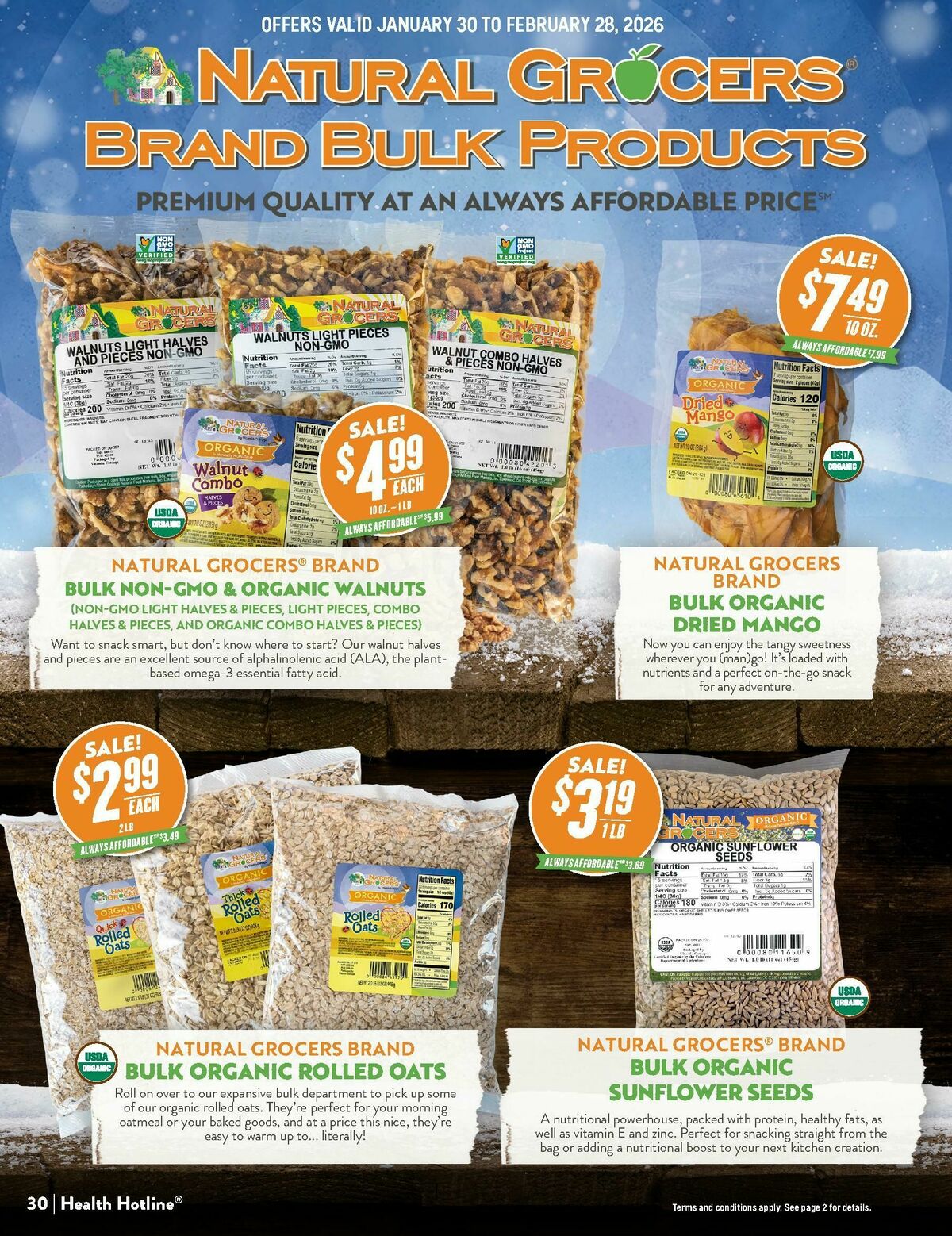 Natural Grocers February Health Hotline Magazine Weekly Ad from January 30