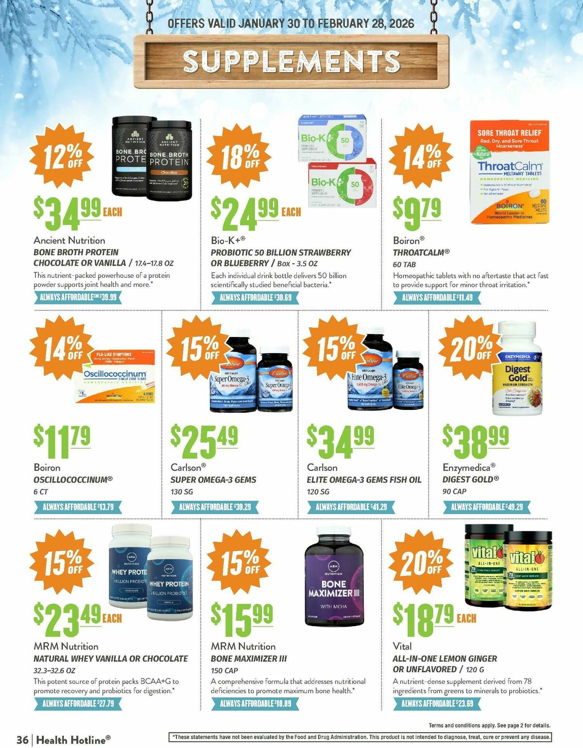 Natural Grocers February Health Hotline Magazine Weekly Ad from January 30